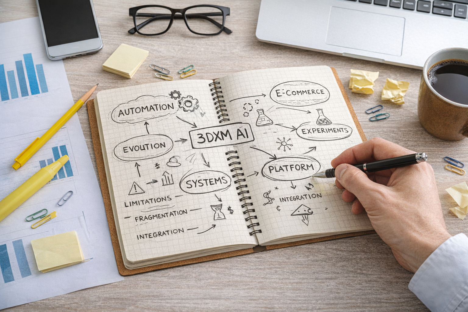 early system planning and concept mapping behind the evolution of 3dxm ai digital infrastructure.